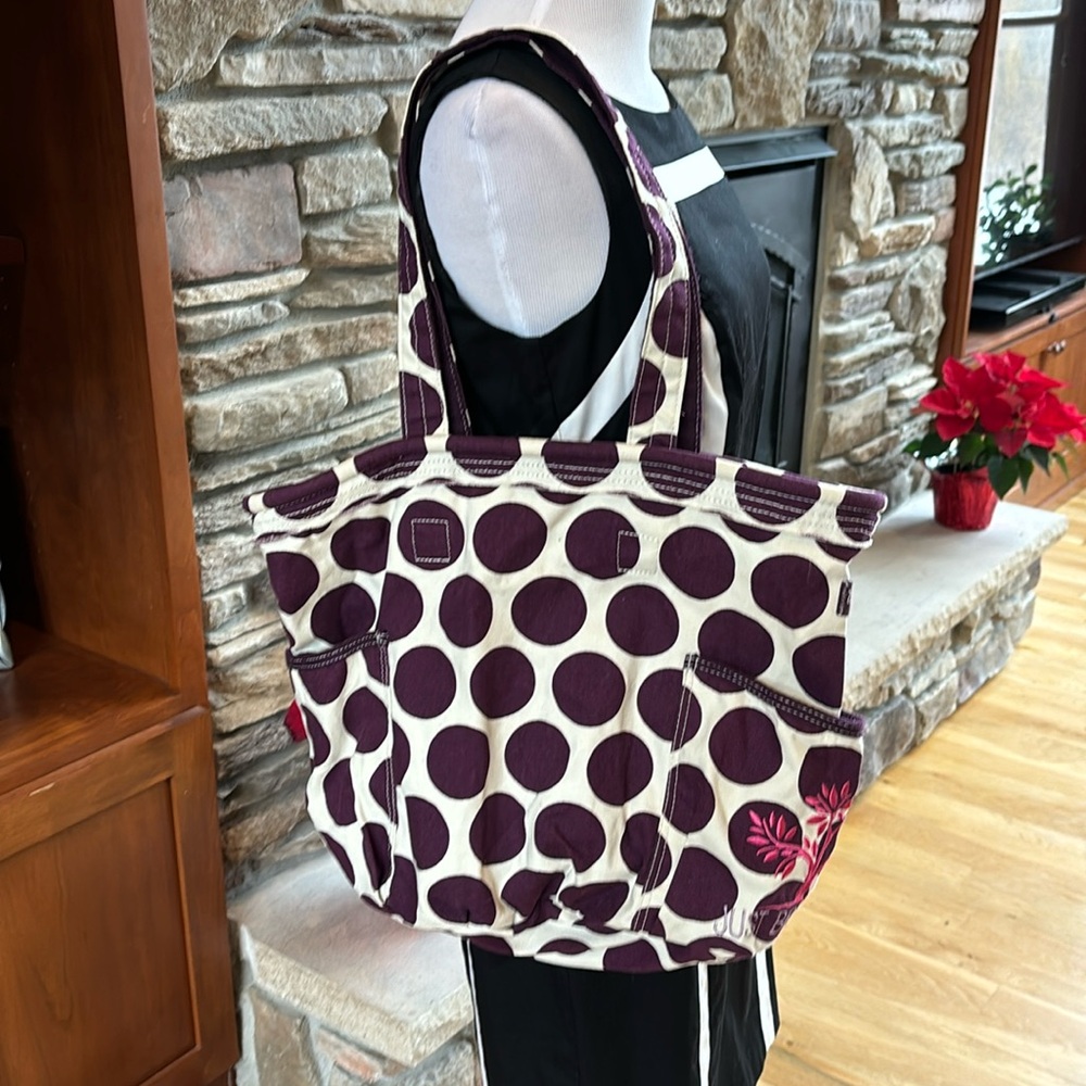 Thirty-One Retro Metro Purple Polka Dot Tote